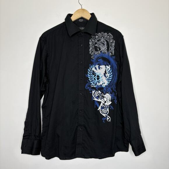 Vintage Eighty Eight Button Long Sleeve Shirt Griffin Grunge Goth Y2K Mens XL - Picture 2 of 9